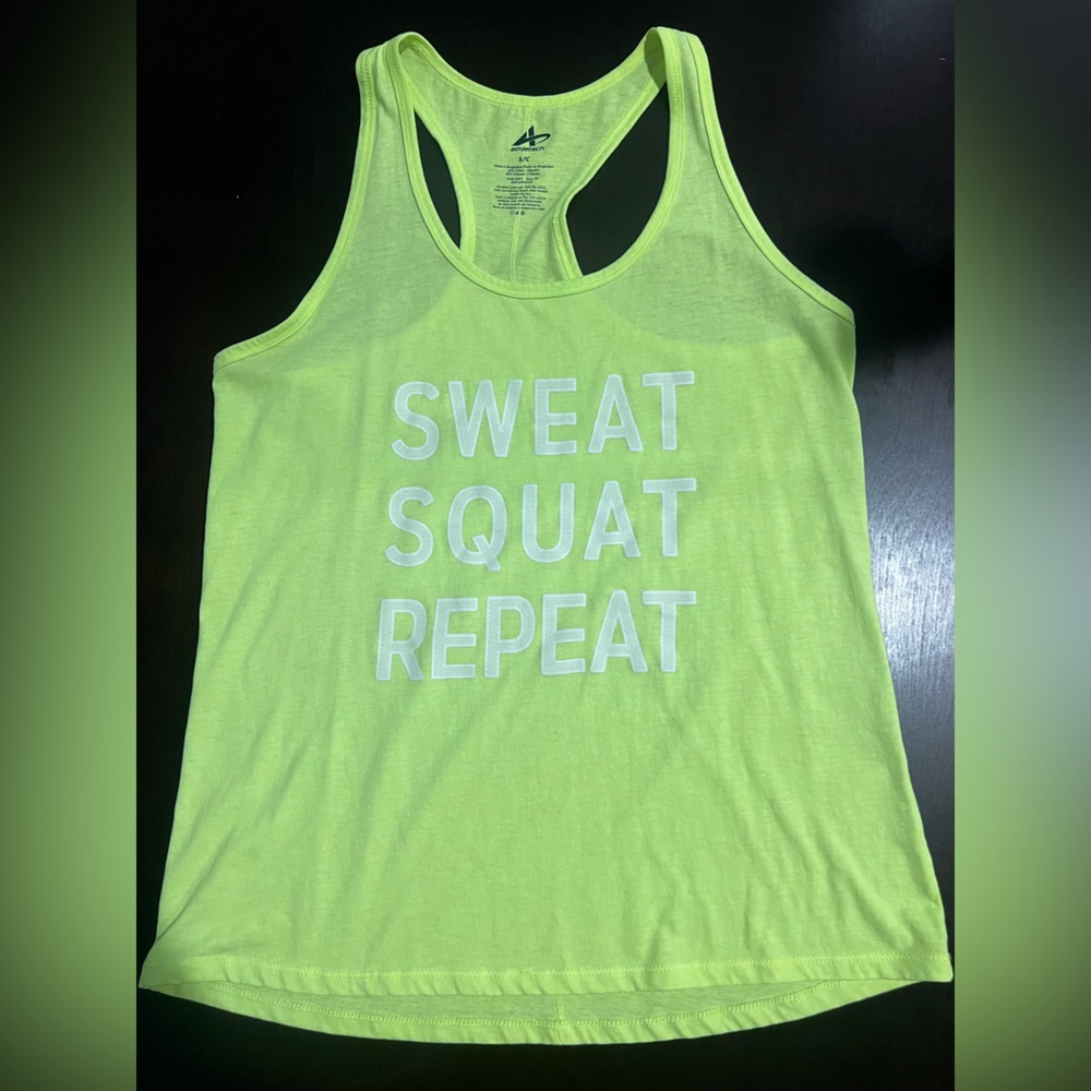 Athletech Neon Yellow Racerback Tank Top - Picture 2 of 4